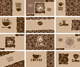 Vintage coffee business cards vector 03