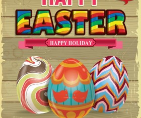 Vintage easter holiday poster vector set 05