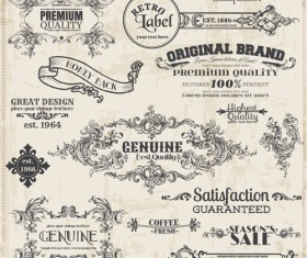 Vintage floral decor with frame vector 03