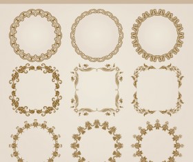 Vintage floral decorative frames vector 01