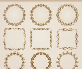 Vintage floral decorative frames vector 02