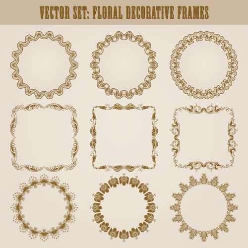 Vintage floral decorative frames vector 02 free download