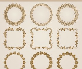 Vintage floral decorative frames vector 03