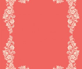 Vintage floral with pink background vector 05
