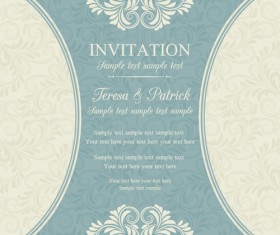 Vintage ornate holiday invitation cards vector 01