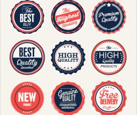 Vintage premium quality labels colored vector 05