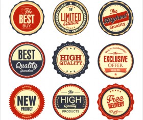 Vintage premium quality labels colored vector 06