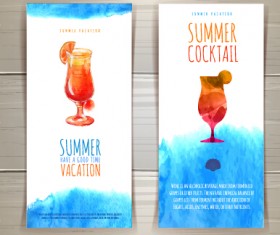 Watercolor summer travel creative background 02