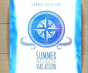 Watercolor summer travel creative background 03