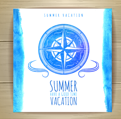 Watercolor summer travel creative background 03