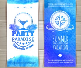 Watercolor summer travel creative background 04