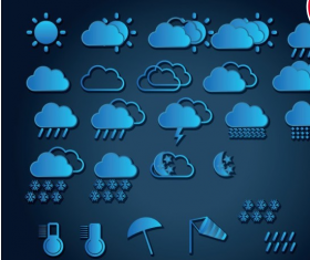 Weather icon blue vectors