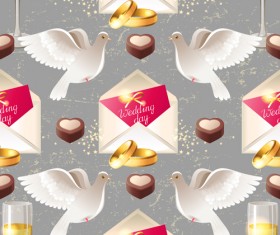 Wedding elements ornaments pattern seamless vector 02