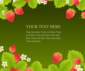 White flower and strawberries vector background