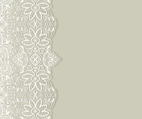 White lace with colored background vector set 01