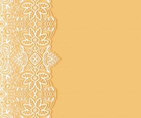 White lace with colored background vector set 02