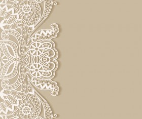 White lace with colored background vector set 03