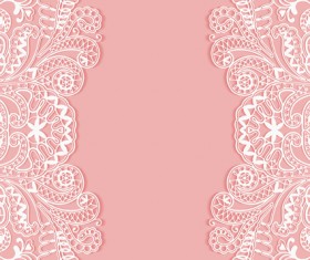White lace with colored background vector set 05
