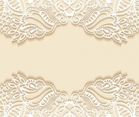 White lace with colored background vector set 06