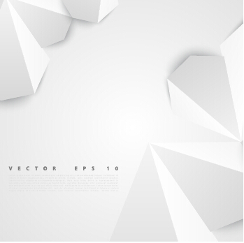 White origami background modern vector 03