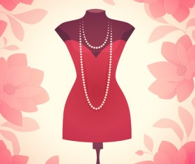 Woman fashion elements vectors background 03