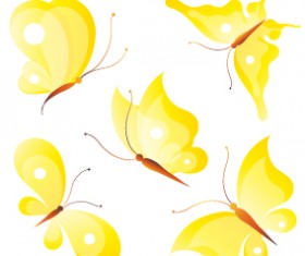Yellow butterflies vector material
