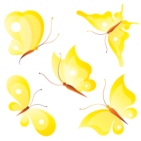 Yellow butterflies vector material