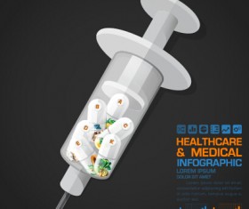 healthcare with medical infographic vector material 02