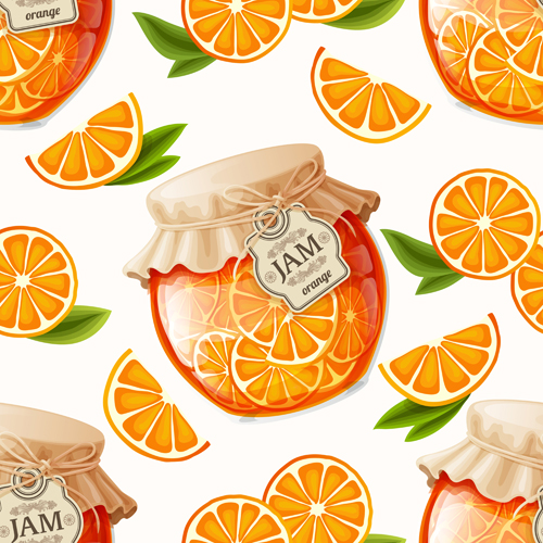 jam glass jar seamless pattern vector 02