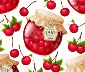jam glass jar seamless pattern vector 03