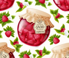 jam glass jar seamless pattern vector 05