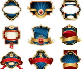 luxurious royal label golden vector material 02
