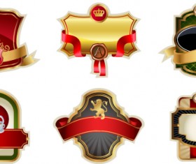 luxurious royal label golden vector material 04