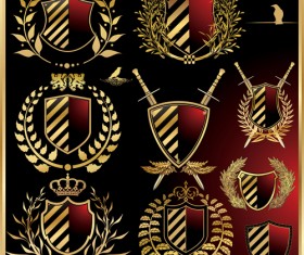 luxurious royal shield vector material 02
