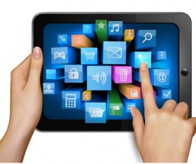 3D Internet tech template vector material 03