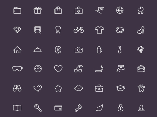 66 kind mini outline life icons free download