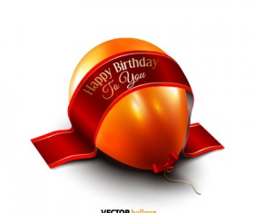 Balloon with red ribbon birthday card vector