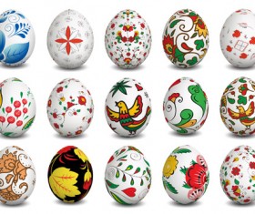 Beautiful easter eggs vectors set 01