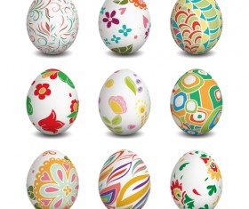 Beautiful easter eggs vectors set 02