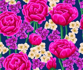 Beautiful flower seamless patterns retro vector set 01