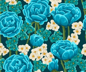 Beautiful flower seamless patterns retro vector set 02