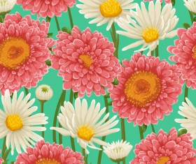 Beautiful flower seamless patterns retro vector set 03