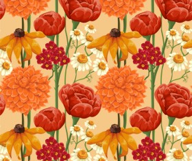 Beautiful flower seamless patterns retro vector set 04