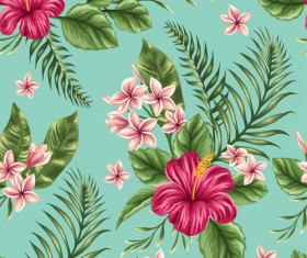 Beautiful flower seamless patterns retro vector set 06