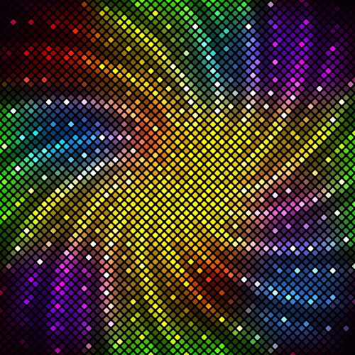 Bright neon light art background vector set 06