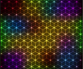 Bright neon light art background vector set 08