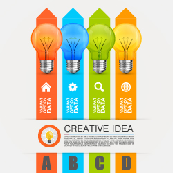 Bulbs infographic idea template vector 04