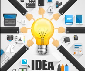 Bulbs infographic idea template vector 05