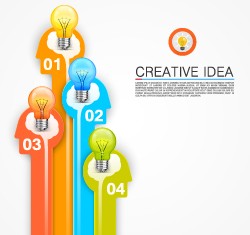 Bulbs infographic idea template vector 06
