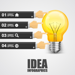 Bulbs infographic idea template vector 07